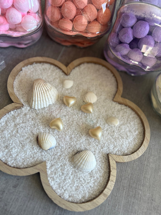 Perle de bain cœur vanille